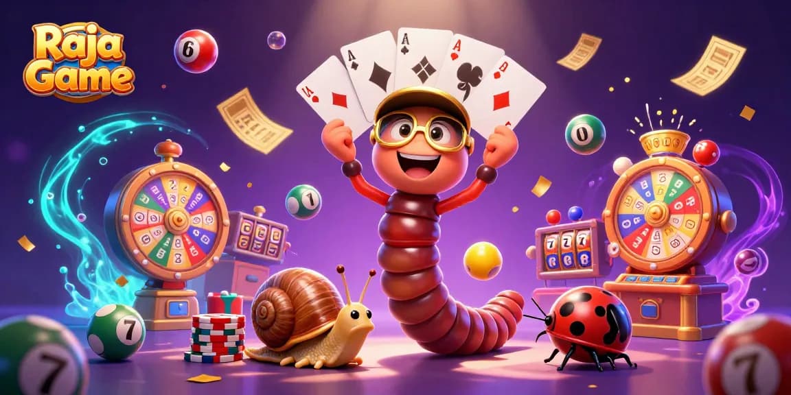 Play dynamic lottery games with Raja Game featuring a colorful scene full of excitement, action, and rewards.