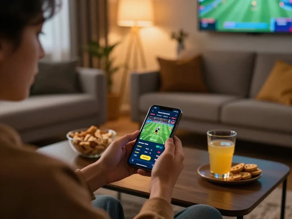 Engaging in online sports betting at lu88.jpn.com from a cozy home setting.