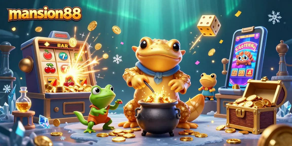 Experience the thrill of winning with mansion88's vibrant casino scenes filled with golden excitement.