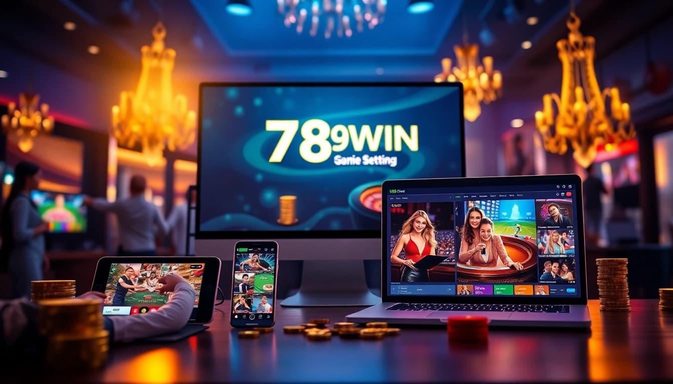 Experience the thrilling world of online gambling at 789WIN with engaging visuals of sports and casino games.