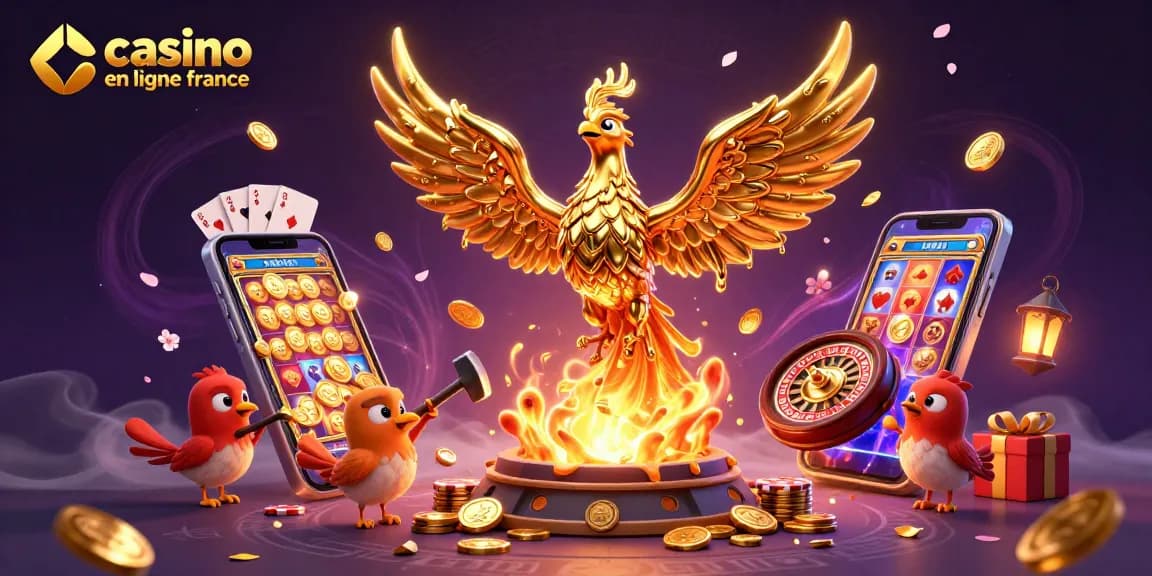 Jouer sur casino en ligne France avec le phoenix doré et des jeux dynamiques animés en 3D.
