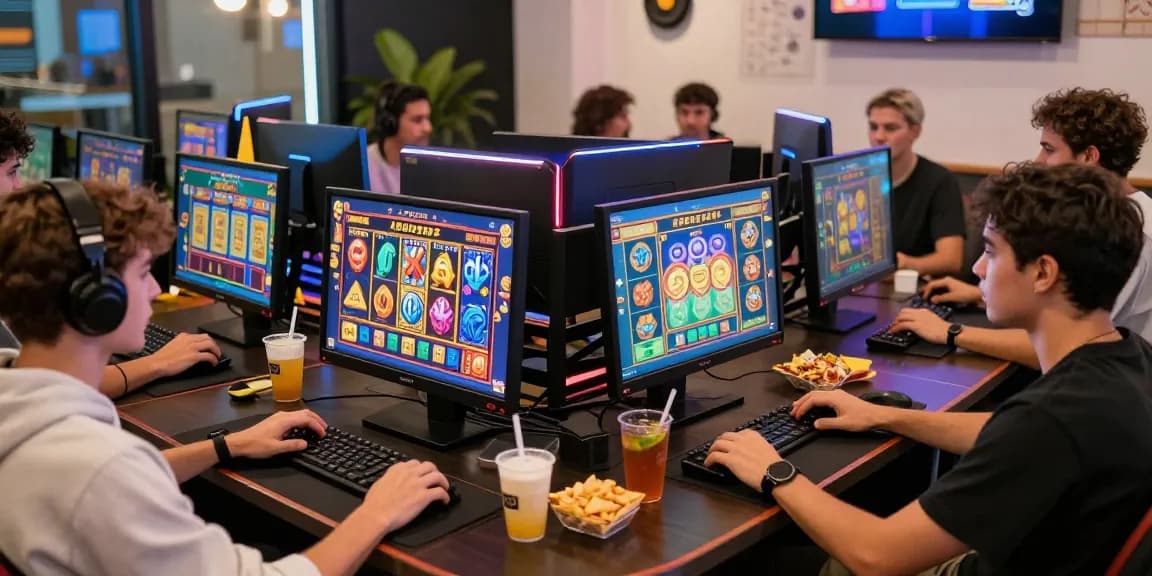 Exciting gaming scene featuring diverse players enjoying ZEUS222 slot games in a vibrant setting.