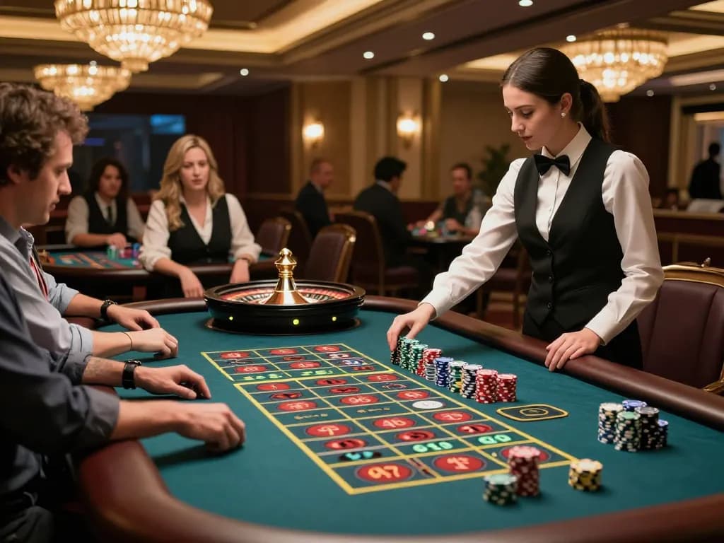 Experience high-stakes roulette gaming at MM88.COM with vibrant atmosphere and engaged players.