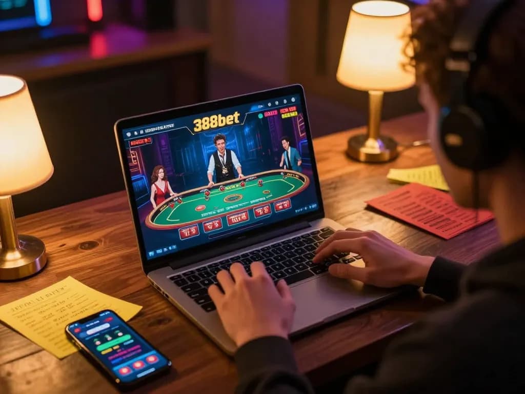 Engaging online gambling session at 388bet with user focused on strategic betting.