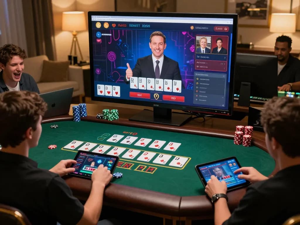 Players engaging in an exciting live dealer blackjack game on sky88 com online casino platform