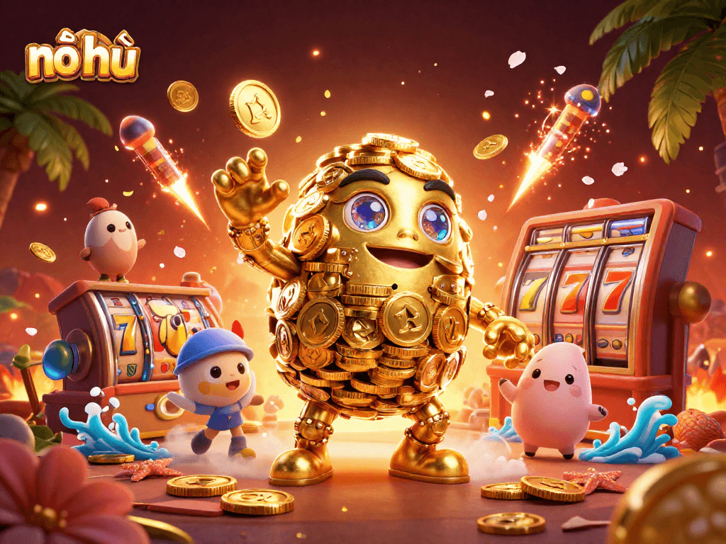 Experience nổ hũ excitement with vibrant casino elements showcasing the thrill of winning!
