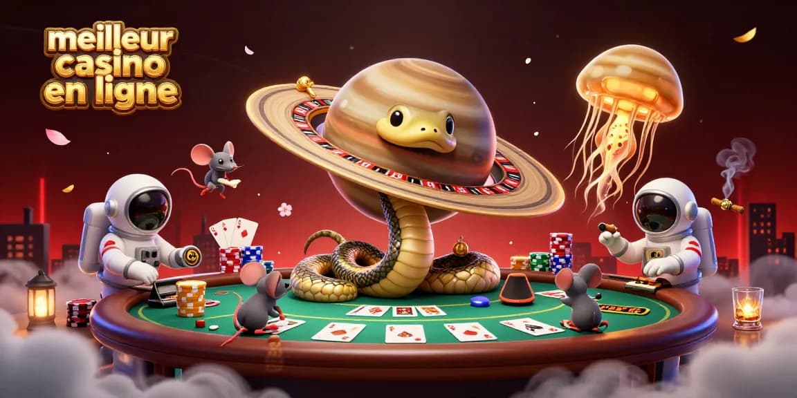 Meilleur casino en ligne : une illustration de casino dynamique avec une scène colorée et animée.