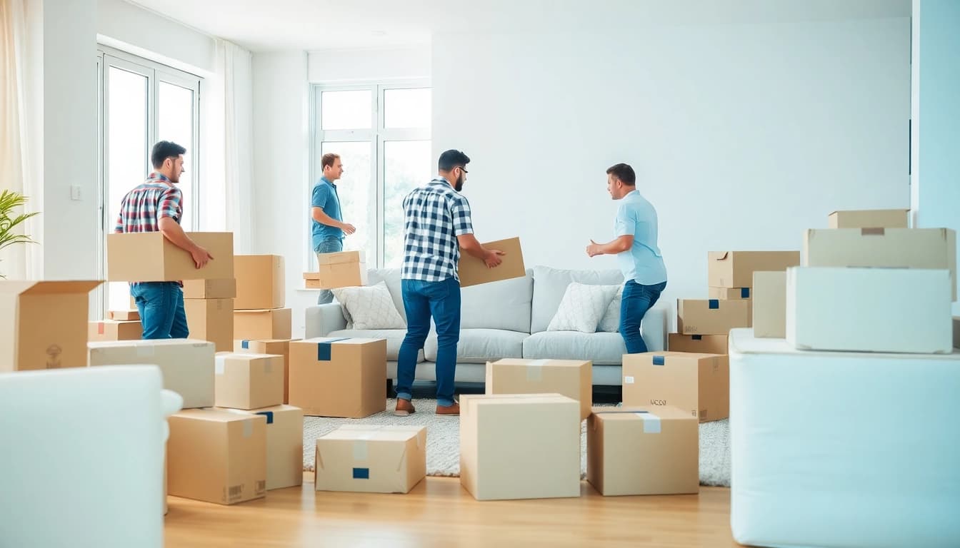 Efficient team of house removal companies organizing a home transition.