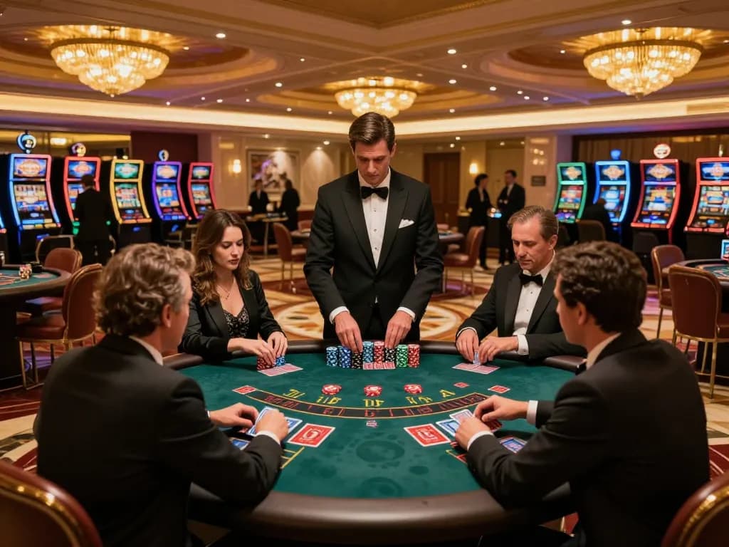 Experience the thrill of winning at 789win1 in a luxurious blackjack setting with engaged players and vibrant atmosphere