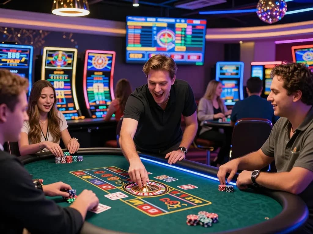 Exciting gaming scene at 23win online casino with players engaged in lively games.