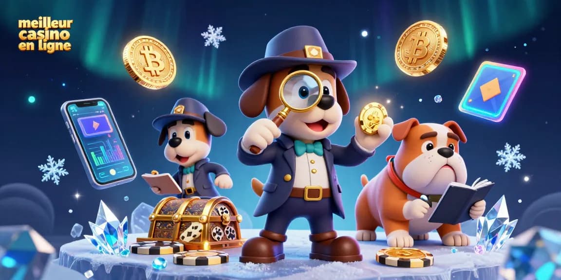 Une enquête amusante dans le meilleur casino en ligne avec un chien détective et des indices sur les jetons d'or.