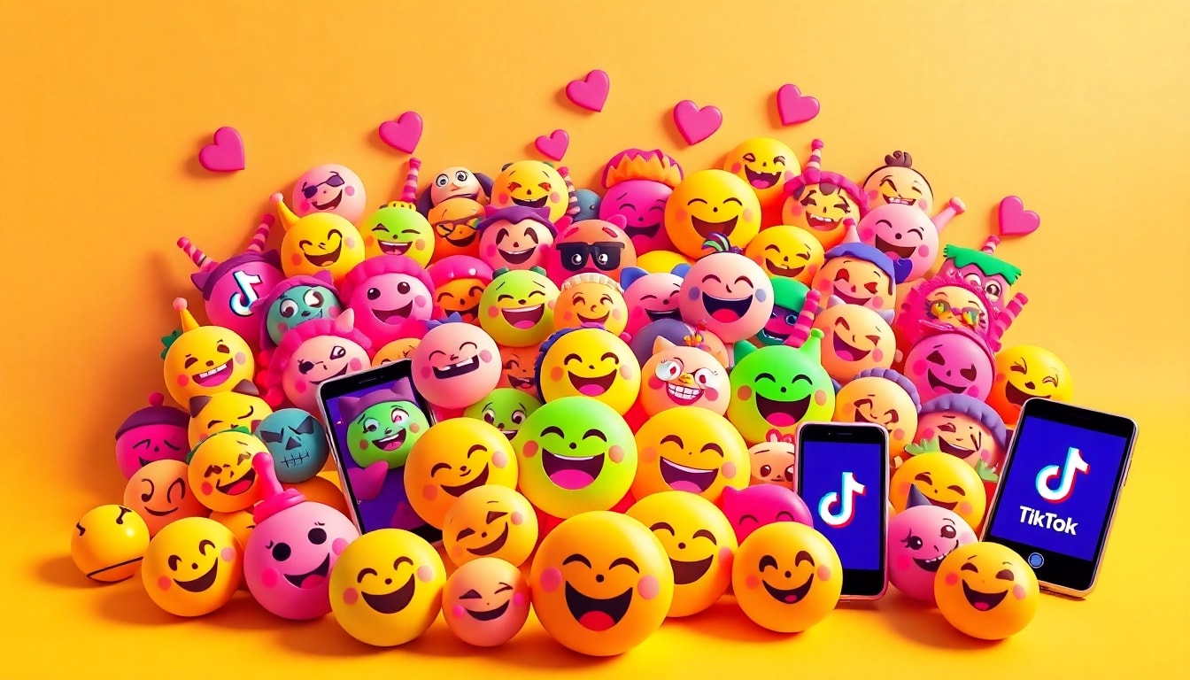 Engaging arrangement of tiktok emojis highlighting vibrant designs and creative ideas.