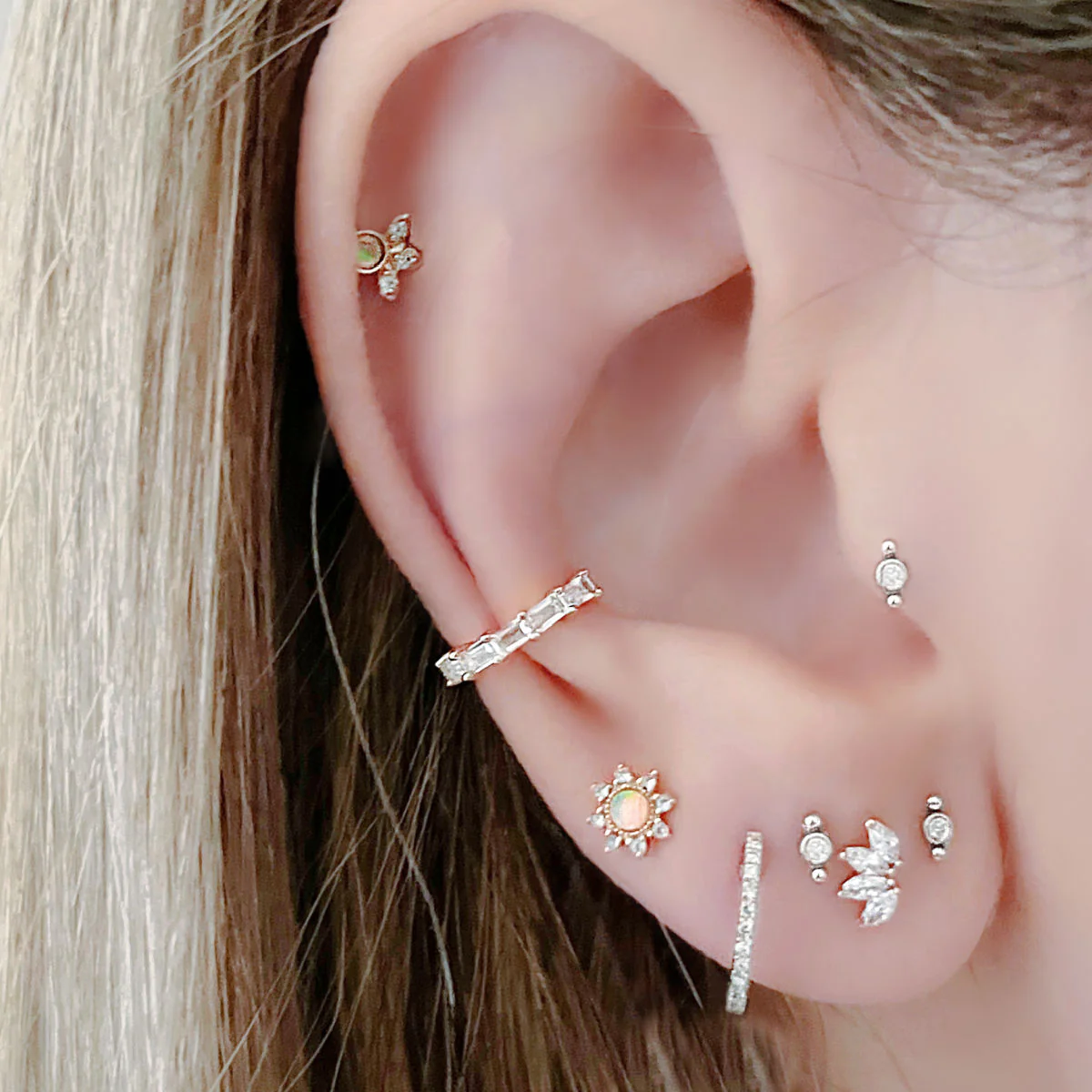 Gold cartilage earrings in Real Gold | Buy Online UK