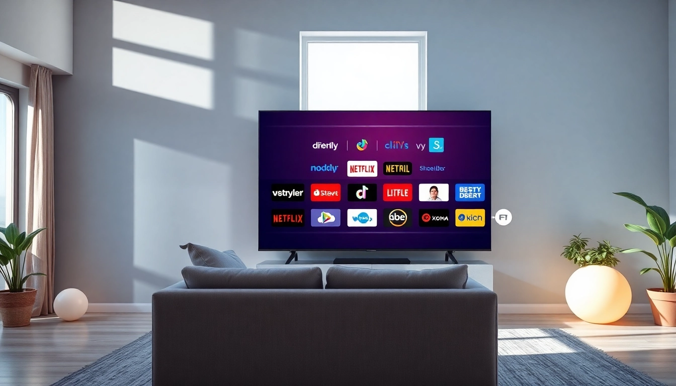 Enjoying streaming TV on a modern television in a cozy living room setting.