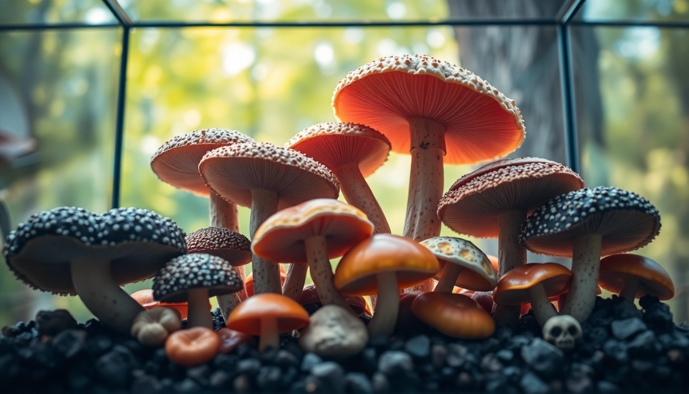 Buy psychedelics online Canada with a fine display of vibrant psychedelic mushrooms.