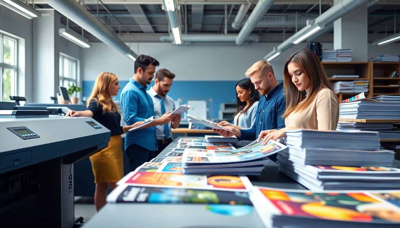 Showcasing budget printing edmonton ab services with a diverse team in a bright office.