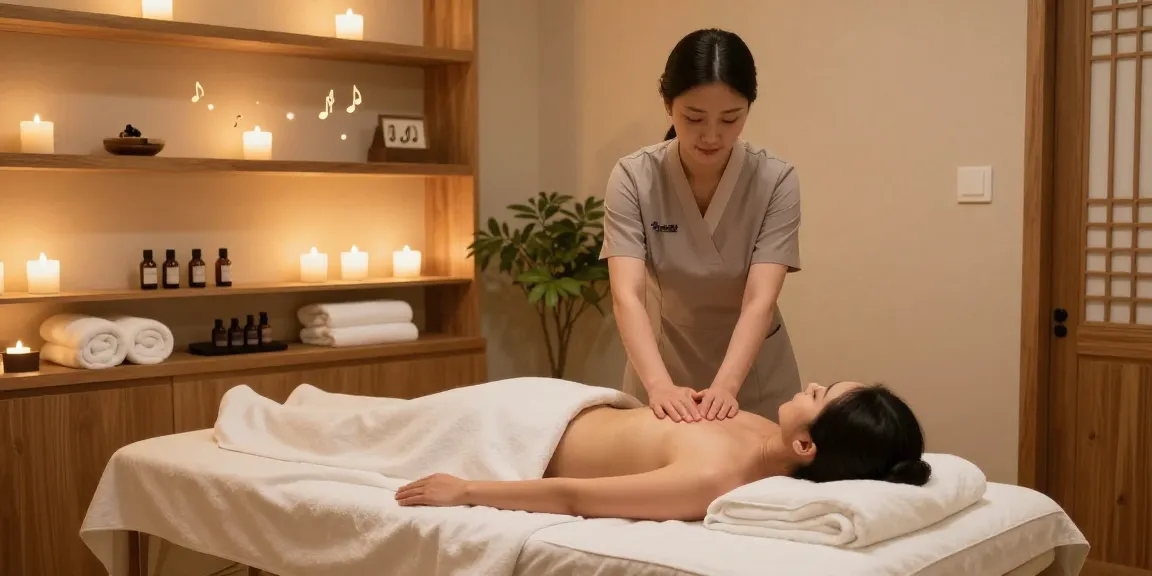 둔산동마사지 세션 중인 전문가와 고객의 편안한 모습