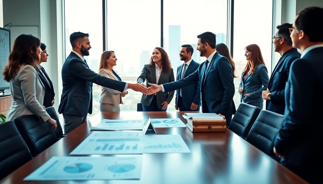 Illustration of Public-Private Partnerships showcasing teamwork and collaboration in a corporate setting.