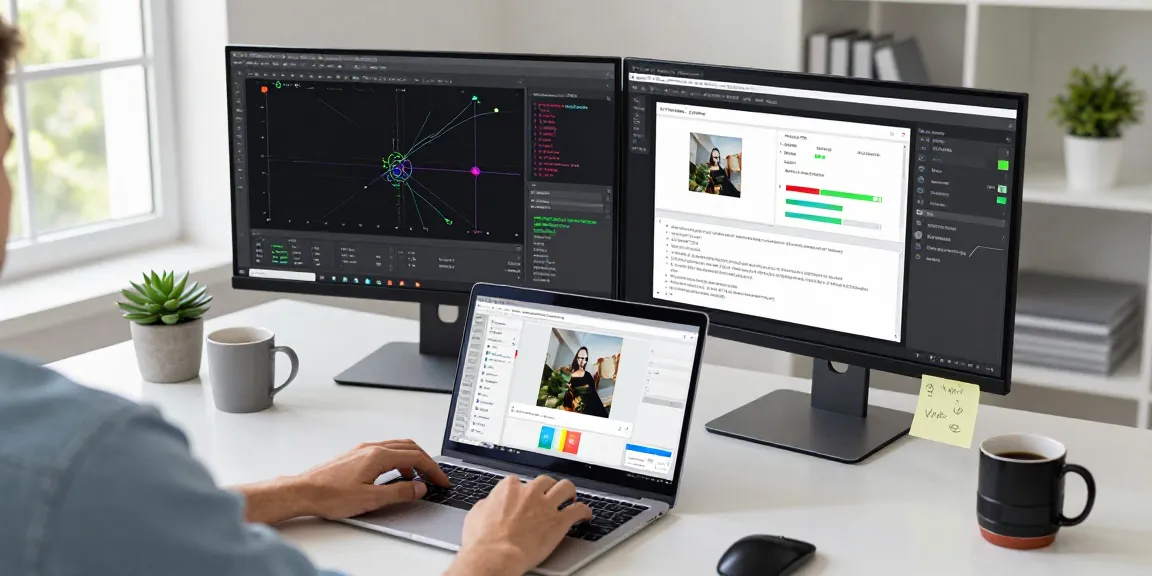 AI image checker interface on a modern workspace displaying image analysis results and probability scores.