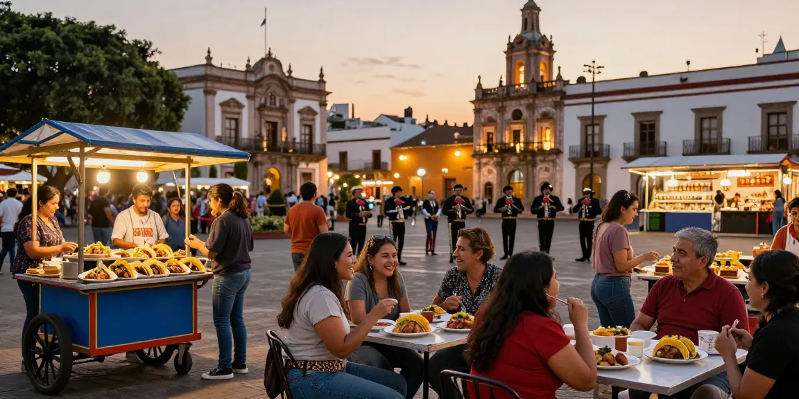 Tacos and local cuisine at vibrant street food stalls, capturing the spirit of rokok88 in Mexico.