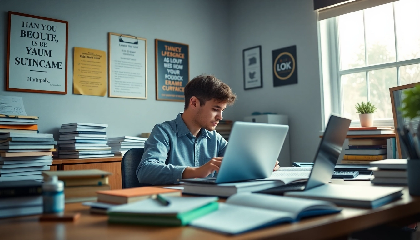 Engaged student utilizing CompTIA exam assistance resources in a well-lit study space.
