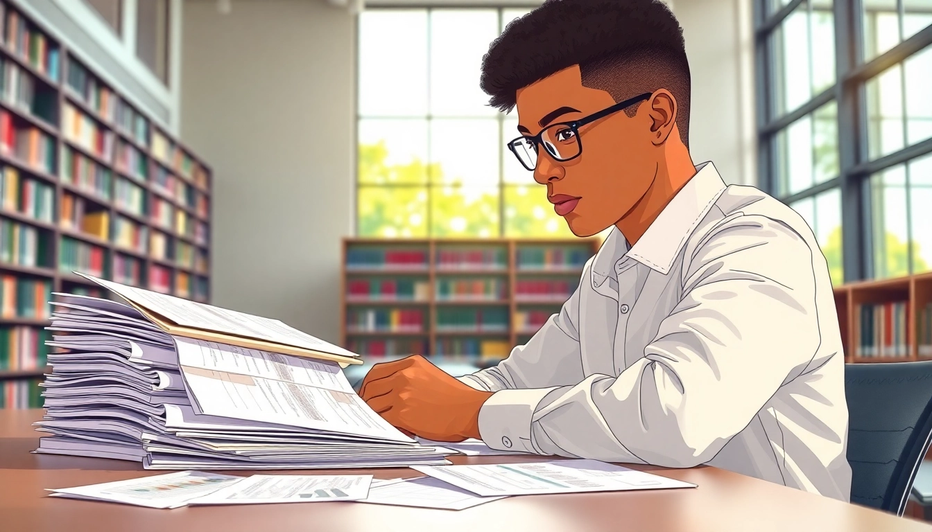 Focused student studying in a library with materials related to pay someone to take gre for me.