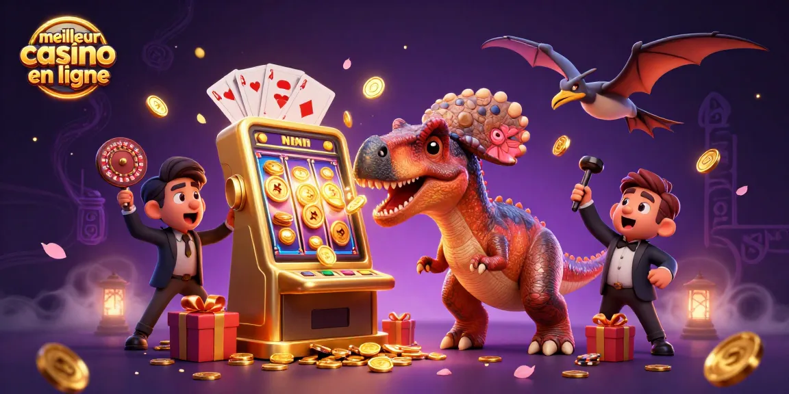 Jouez au meilleur casino en ligne avec un pachycéphalosaur qui célèbre un jackpot explosif.