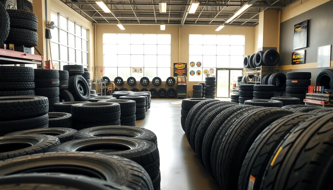 Browse used tires Nashville in a well-organized tire shop with vibrant details.