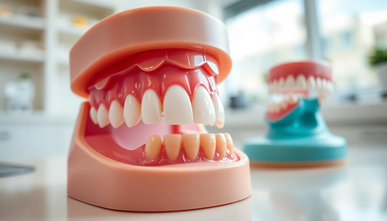 Illustration of fixed retainer attached to teeth in a dental office setting