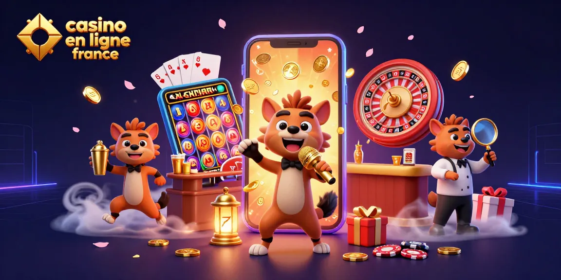 Visualisez un casino en ligne France animé avec des hyènes rendant l'expérience joyeuse.