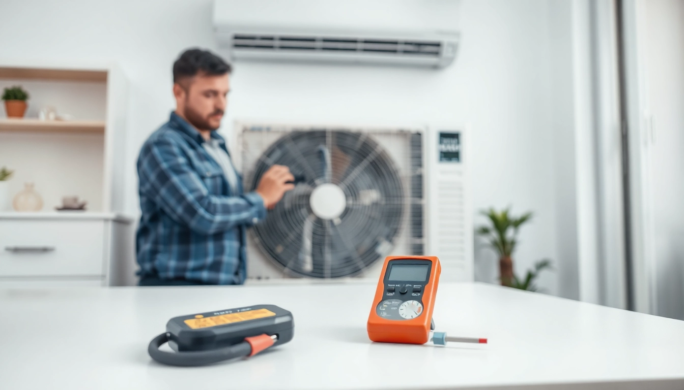 Discover what does a home warranty cover for HVAC systems with a technician inspecting an air conditioning unit.