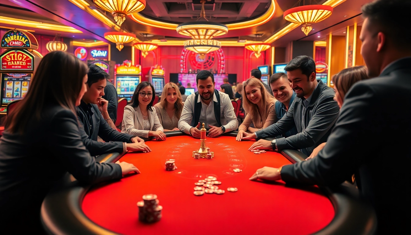 Crowd engaging in games at https://cwin.ru.com/ casino, showcasing excitement in vibrant atmosphere.
