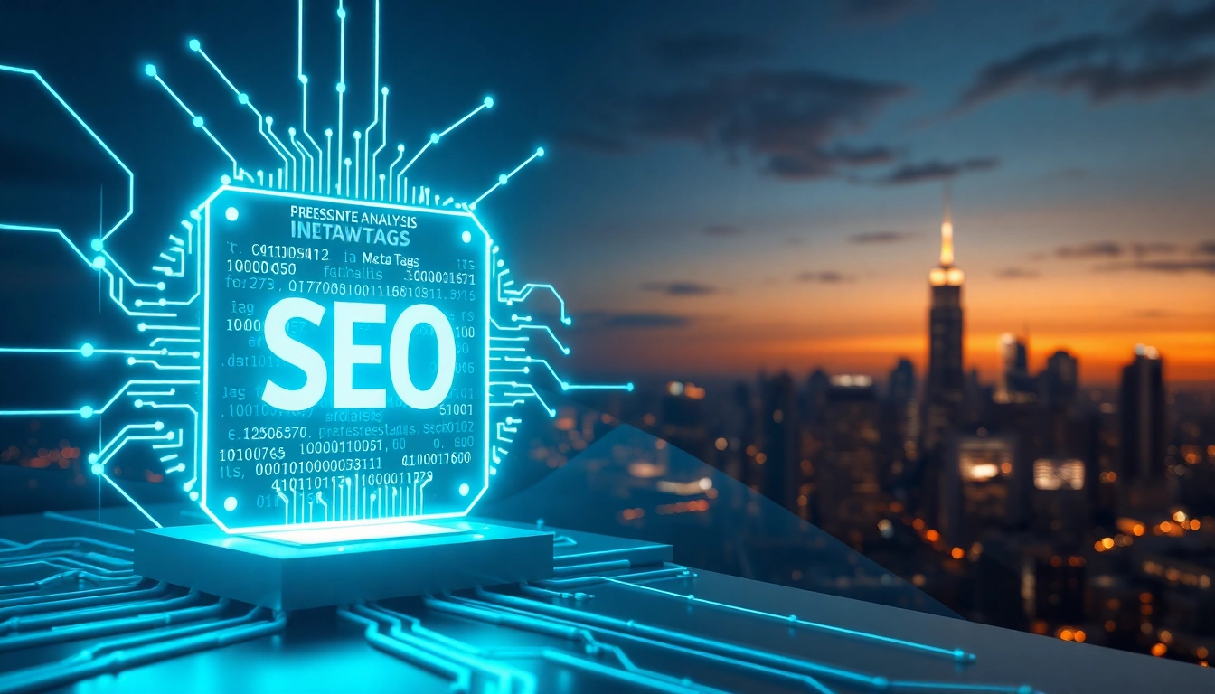 Analyze meta tags performance with a digital interface showcasing SEO metrics.