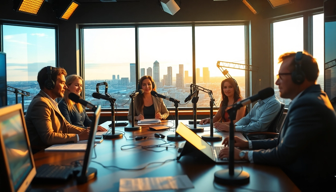 https://chadronradio.com/ broadcasting team sharing news in a vibrant radio studio setting.