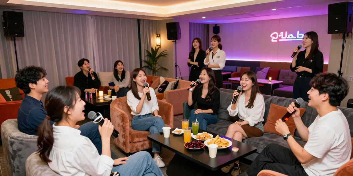 인천쓰리노에서 즐거운 밤 문화를 경험하는 친구들, 화려한 조명과 여성을 매니저로 초대한 프라이빗 룸.