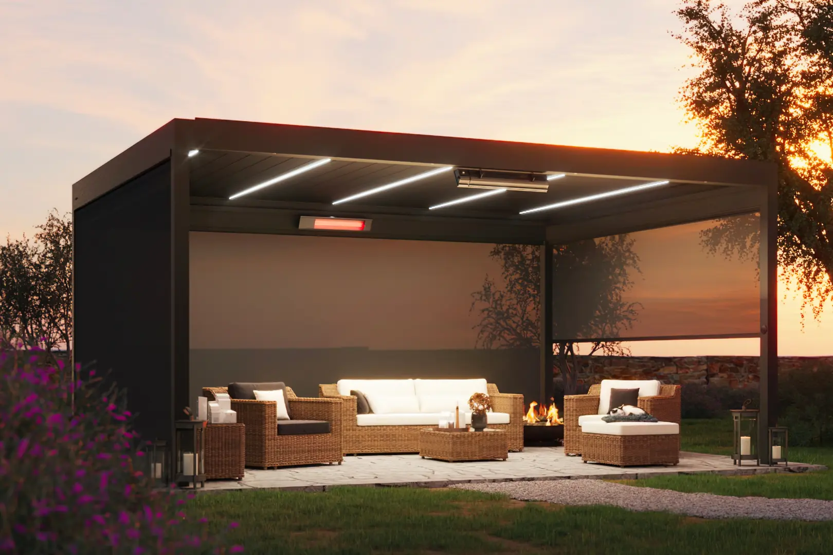 lamellendach in moderner Architektur – Planung mit ADA-Wintergarten
