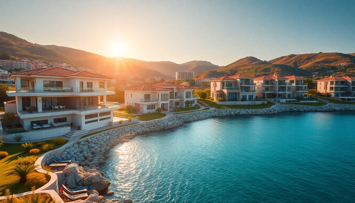 Showcasing alanya property sale properties amid a beautiful coastal backdrop.