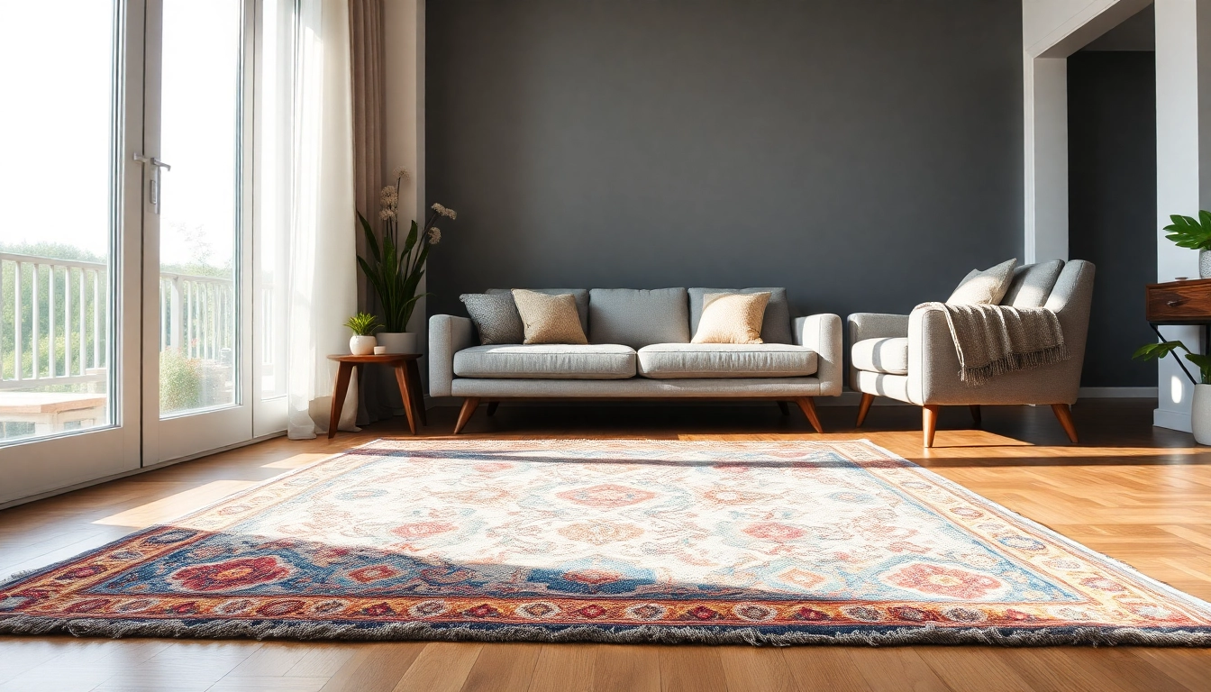 Stylish washable rugs enhancing a modern living room with a cozy atmosphere.