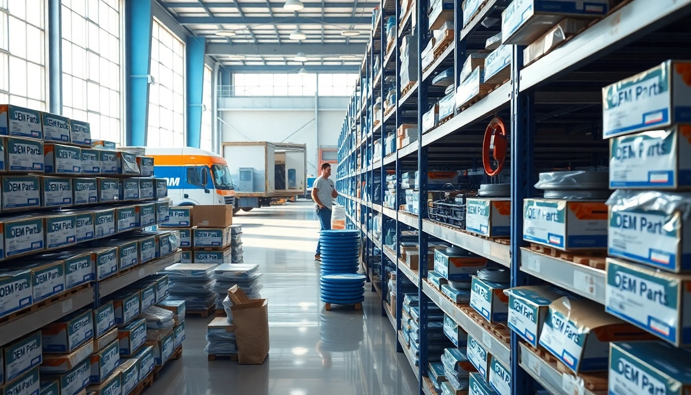 Explore quality OEM parts at https://factoryoemsupply.com/ with organized shelves in a busy warehouse.