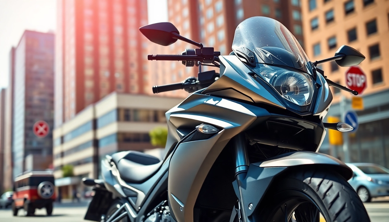 Riding Affordable street legal motorcycles through an urban setting, highlighting modern design and features.