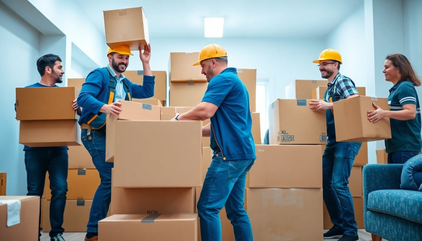 Movers performing lift and load moving, showcasing teamwork and efficiency.