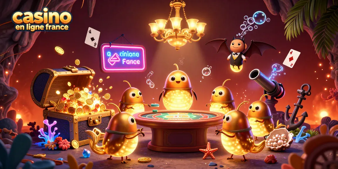 Visualisez le casino en ligne France éclairé par des vers luisants et un dealer chauve-souris.