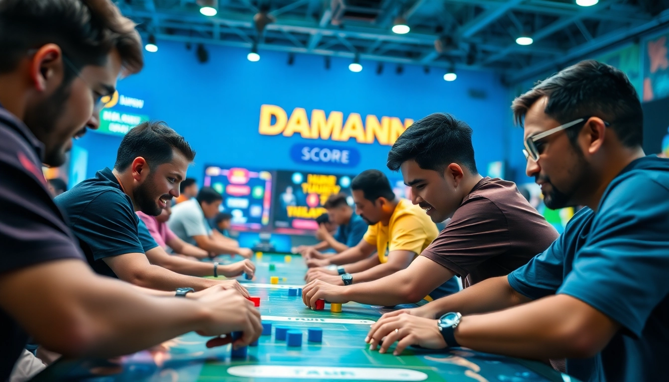 Engaging players competing in vibrant daman games match with intense focus.