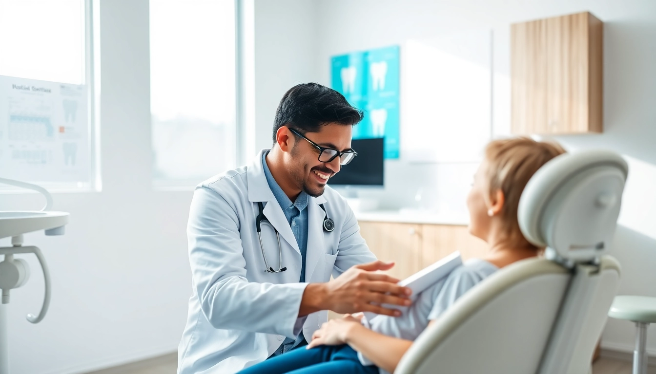 Orthodontist consulting patient about level orthodontics north treatment in a modern clinic.