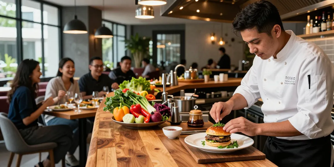 rokok88 alternatif vibrant dining scene showcasing gourmet burgers at ROKOK88 in Central Jakarta