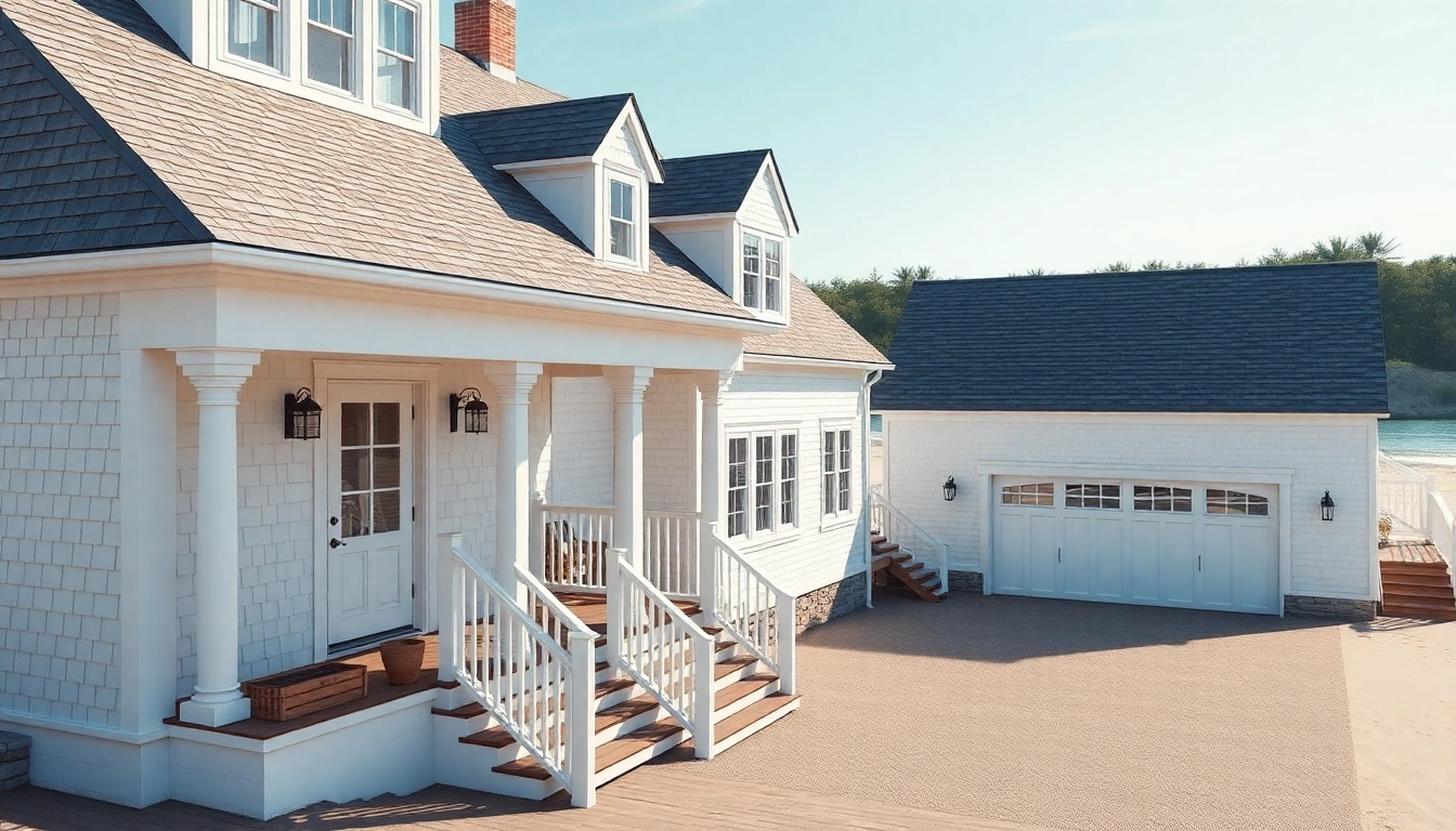 Showcasing a beautiful cape cod home with an attached garage and coastal charm.