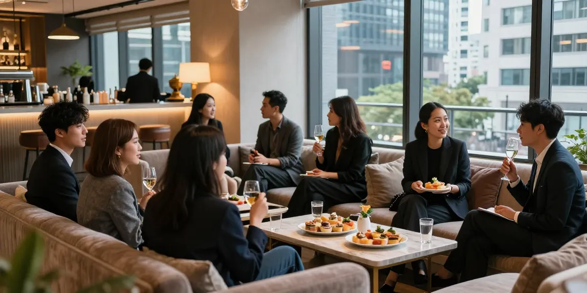 강남쩜오에서 편안한 분위기의 모임을 즐기는 모습