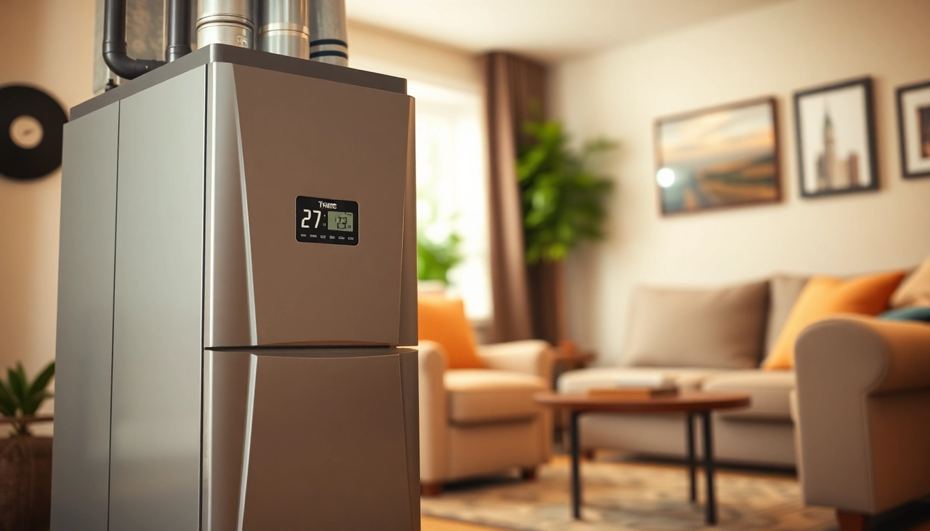 Trane furnace dealer showcasing a modern installation in a cozy home environment.