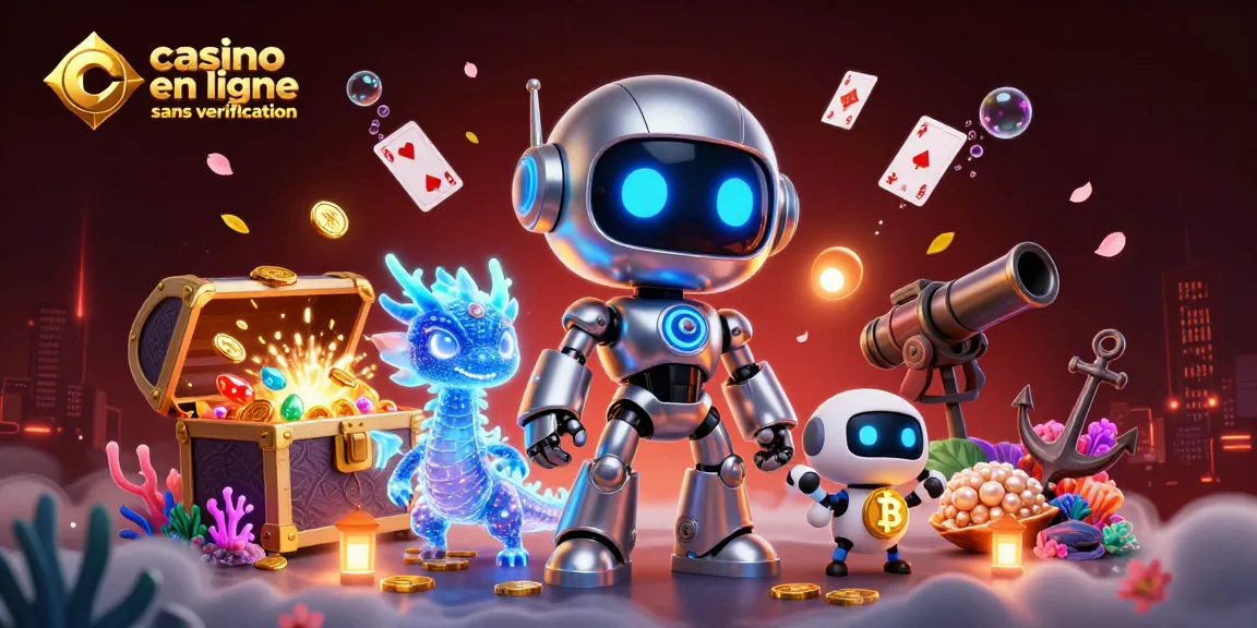 Plongez dans l'univers du casino en ligne sans vérification avec des personnages futuristes et des trésors éblouissants.