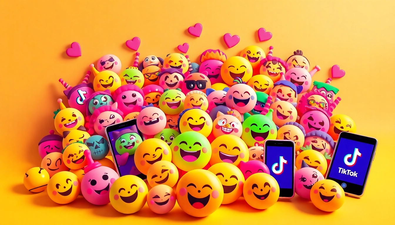 Engaging arrangement of tiktok emojis highlighting vibrant designs and creative ideas.